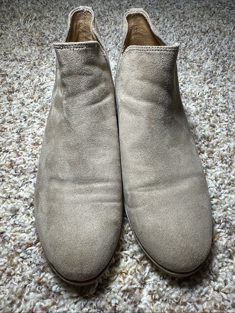 Dr. Scholl's Suede Heeled Ankle Boots — Taupe